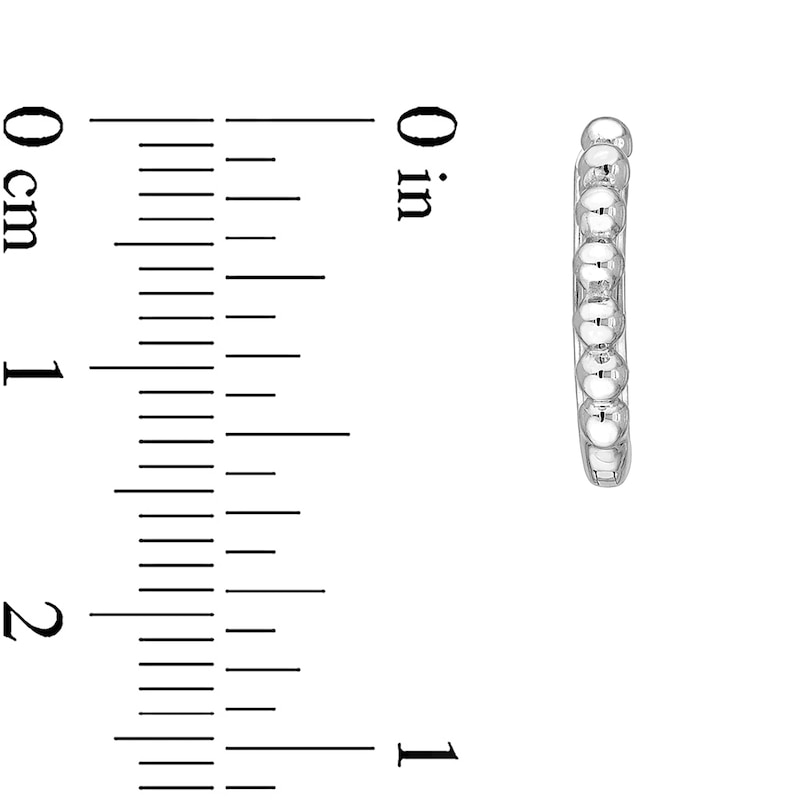 Main Image 2 of 14.0mm Beaded Huggie Hoop Earrings in 14K White Gold
