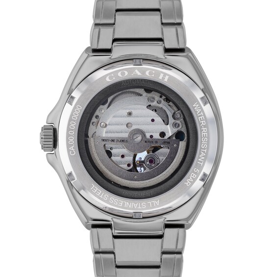 Men's Coach Jackson Grey IP Chronograph Watch with Blue Skeleton Dial (Model: 14602700)