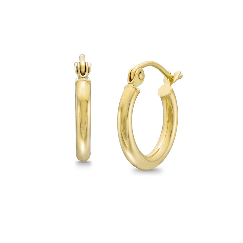 Main Image 1 of 13.0mm Polished Hoop Earrings in Hollow 14K Gold