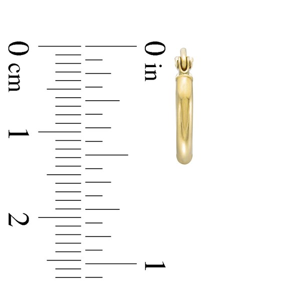13.0mm Polished Hoop Earrings in Hollow 14K Gold