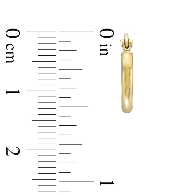 Main Image 3 of 13.0mm Polished Hoop Earrings in Hollow 14K Gold