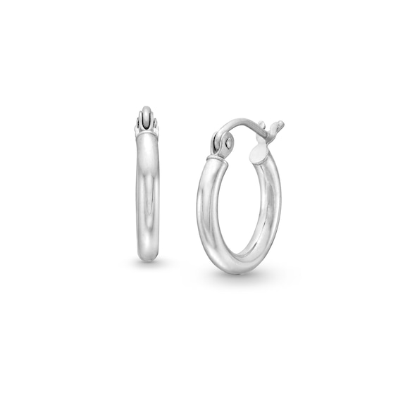 13.0mm Polished Hoop Earrings in Hollow 14K Gold