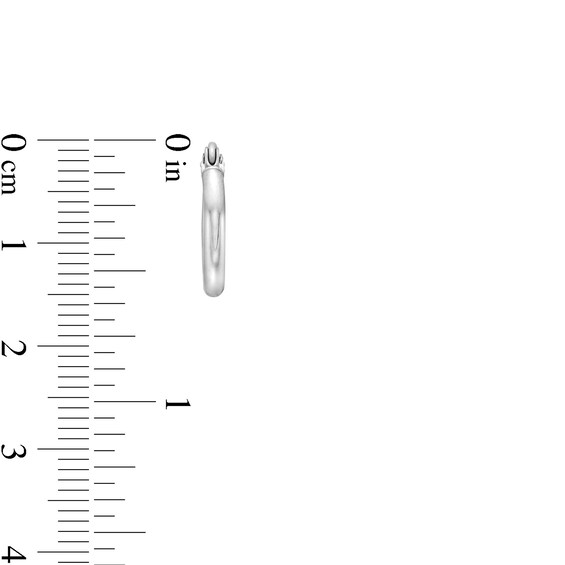 13.0mm Polished Hoop Earrings in Hollow 14K White Gold