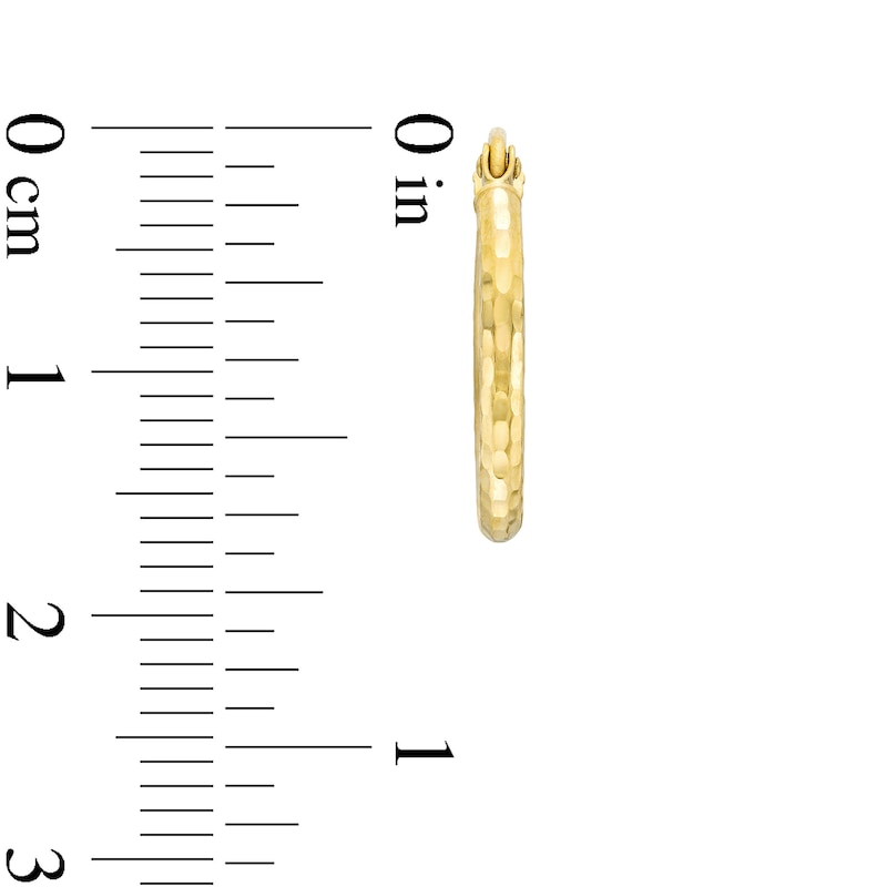 Main Image 3 of 17.0mm Diamond-Cut Hoop Earrings in Hollow 14K Gold