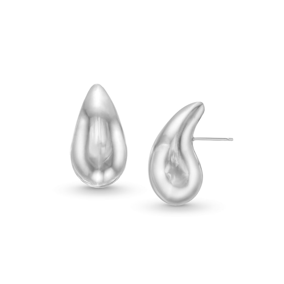 Sculpted Droplet Stud Earrings in Hollow Sterling Silver