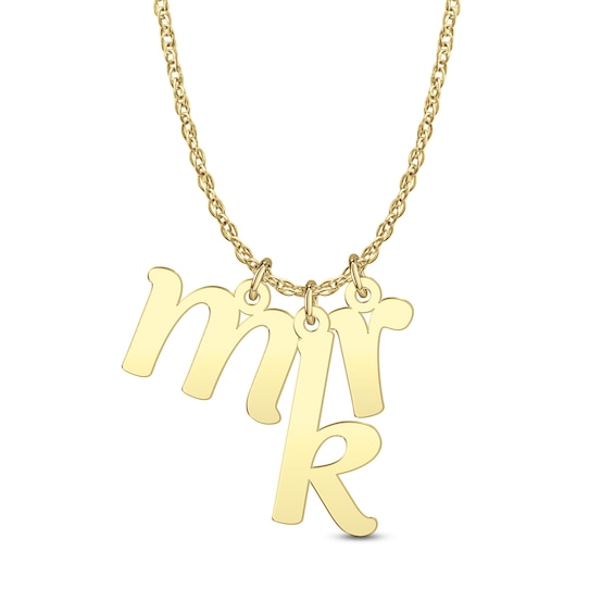 Lowercase Initial Three Piece Charm Pendant (3 Initials)