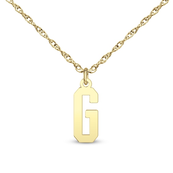 Uppercase Block Initial Pendant (1 Initial)