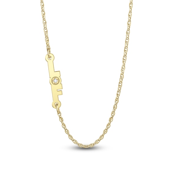 Offset Diamond Accent Stacked Initial Necklace (2 Initials)