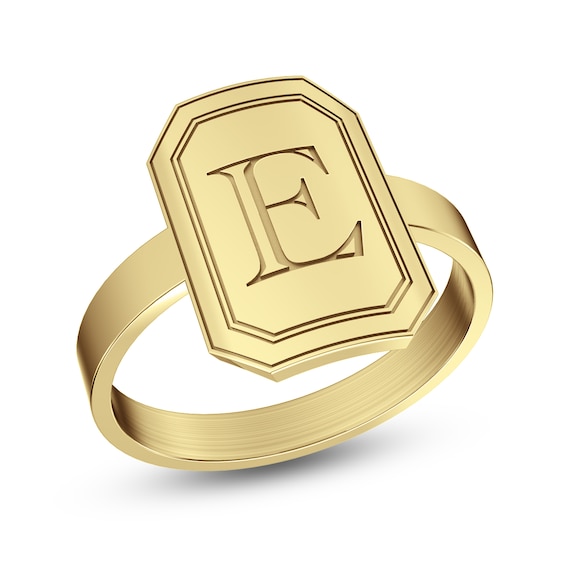 Engravable Initial Octagon Graduation Ring (1 Initial)