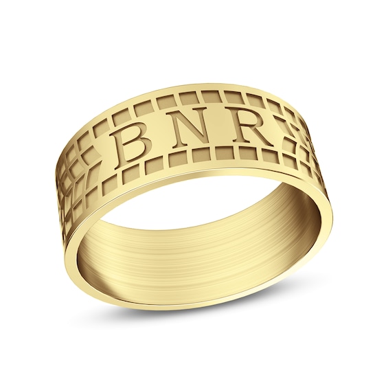 8.0mm Engravable Initial Patterned Band (3 Initials)