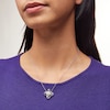 Thumbnail Image 2 of 1/3 CT. T.W. Clover-Shaped Multi-Diamond Double Swirl Frame Necklace in Sterling Silver