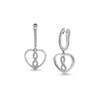 Thumbnail Image 1 of 1/4 CT. T.W. Diamond Infinity Heart Drop Earrings in Sterling Silver