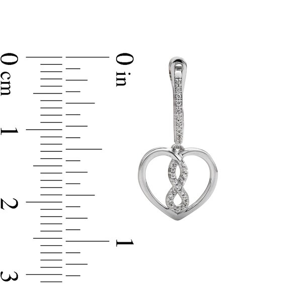 1/4 CT. T.w. Diamond Infinity Heart Drop Earrings in Sterling Silver