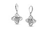 Thumbnail Image 1 of 1/2 CT. T.W. Clover-Shaped Multi-Diamond Double Swirl Frame Drop Earrings in Sterling Silver