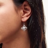 Thumbnail Image 2 of 1/2 CT. T.W. Clover-Shaped Multi-Diamond Double Swirl Frame Drop Earrings in Sterling Silver