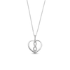 Thumbnail Image 1 of 1/8 CT. T.W. Diamond Infinity Heart Pendant in Sterling Silver