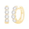 Thumbnail Image 1 of 1 CT. T.W. Certified Lab-Grown Diamond Four Stone Huggie Hoop Earrings in 10K Gold (F/SI2)