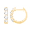 Thumbnail Image 2 of 1 CT. T.W. Certified Lab-Grown Diamond Four Stone Huggie Hoop Earrings in 10K Gold (F/SI2)