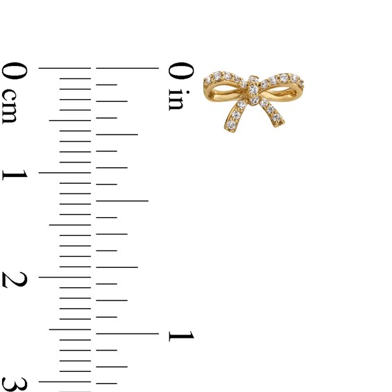 1/10 CT. T.w. Diamond Bow Stud Earrings in 10K Gold