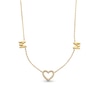 Thumbnail Image 1 of 1/15 CT. T.W. Diamond "MOM" Heart Station Necklace in 10K Gold - 17"