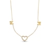 Thumbnail Image 0 of 1/15 CT. T.W. Diamond "MOM" Heart Station Necklace in 10K Gold - 17"