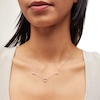 Thumbnail Image 1 of 1/15 CT. T.W. Diamond "MOM" Heart Station Necklace in 10K Gold - 17"