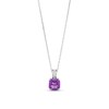 Thumbnail Image 1 of 8.0mm Asscher-Cut Amethyst and White Lab-Created Sapphire Double Row Bail Pendant in Sterling Silver