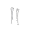 Thumbnail Image 1 of Pear-Shaped and Round White Lab-Created Sapphire Double Row Linear Drop Earrings in Sterling Silver