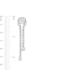 Thumbnail Image 3 of Pear-Shaped and Round White Lab-Created Sapphire Double Row Linear Drop Earrings in Sterling Silver