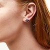 Thumbnail Image 2 of 5.0mm Rhodolite Garnet and Marquise Garnet Frame Stud Earrings in Sterling Silver