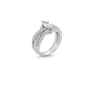 Thumbnail Image 3 of Marquise White Lab-Created Sapphire Twist Shank Three Piece Ring Set in Sterling Silver