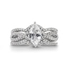 Thumbnail Image 4 of Marquise White Lab-Created Sapphire Twist Shank Three Piece Ring Set in Sterling Silver