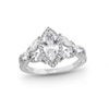 Thumbnail Image 1 of Marquise White Lab-Created Sapphire Frame Leaf-Sides Ring in Sterling Silver