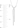 Thumbnail Image 3 of White Lab-Created Sapphire "X" Drop Necklace in Sterling Silver