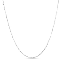 1.1mm Twist Box Chain Necklace in Solid 14K White Gold - 16"