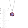 Thumbnail Image 3 of 5.0mm Rhodolite Garnet and Marquise Garnet Frame Pendant in Sterling Silver