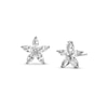 Thumbnail Image 1 of Marquise White Lab-Created Sapphire Flower Stud Earrings in Sterling Silver