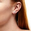 Thumbnail Image 2 of Marquise White Lab-Created Sapphire Flower Stud Earrings in Sterling Silver
