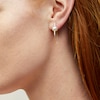 Thumbnail Image 2 of 6.5-7.0mm Freshwater Cultured Pearl Rolo Chain Drop Front/Back Earrings in Sterling Silver with 18K Gold Plate