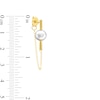 Thumbnail Image 3 of 6.5-7.0mm Freshwater Cultured Pearl Rolo Chain Drop Front/Back Earrings in Sterling Silver with 18K Gold Plate