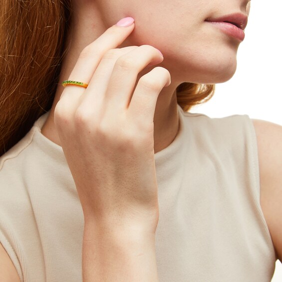 Jade Band in Sterling Silver with 18K Gold Plate
