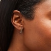 Thumbnail Image 2 of Black Onyx Huggie Hoop Earrings in Sterling Silver with 18K Gold Plate