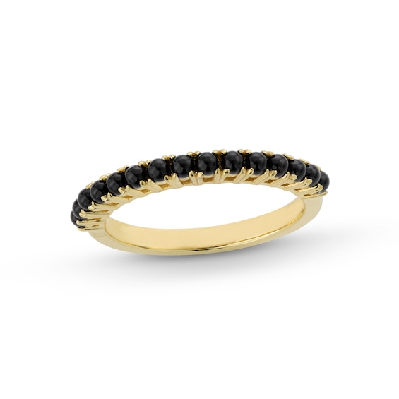 Black Onyx Band in Sterling Silver with 18K Gold Plate