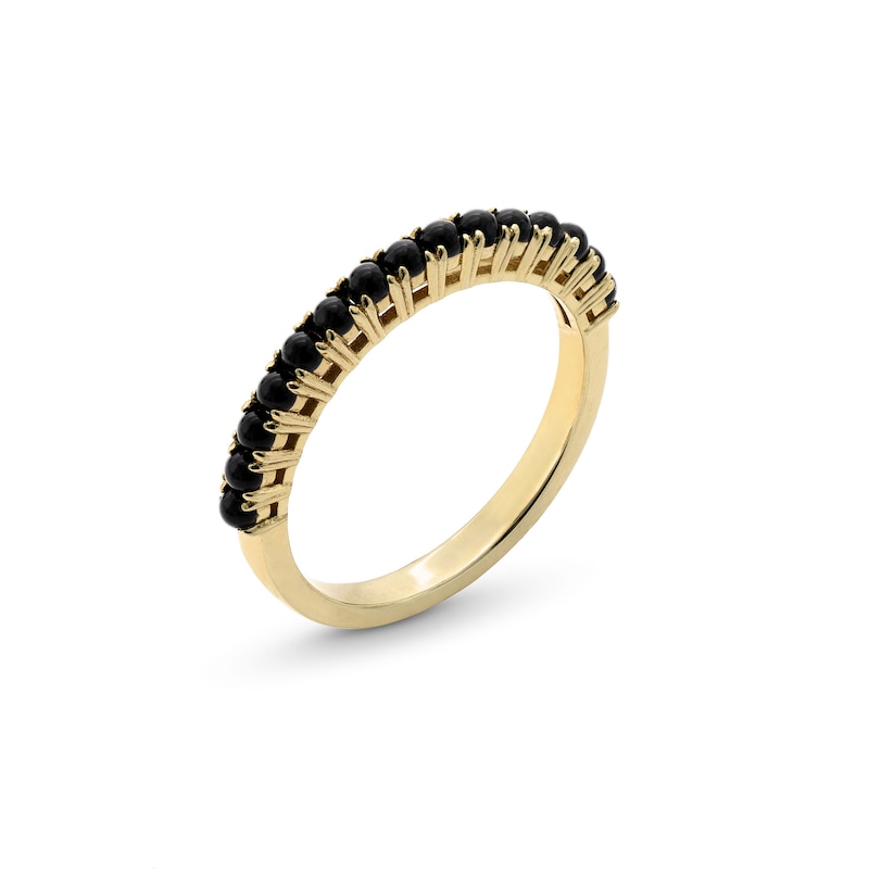 Main Image 3 of Black Onyx Band in Sterling Silver with 18K Gold Plate