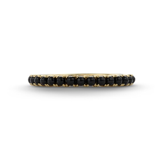 Black Onyx Band in Sterling Silver with 18K Gold Plate