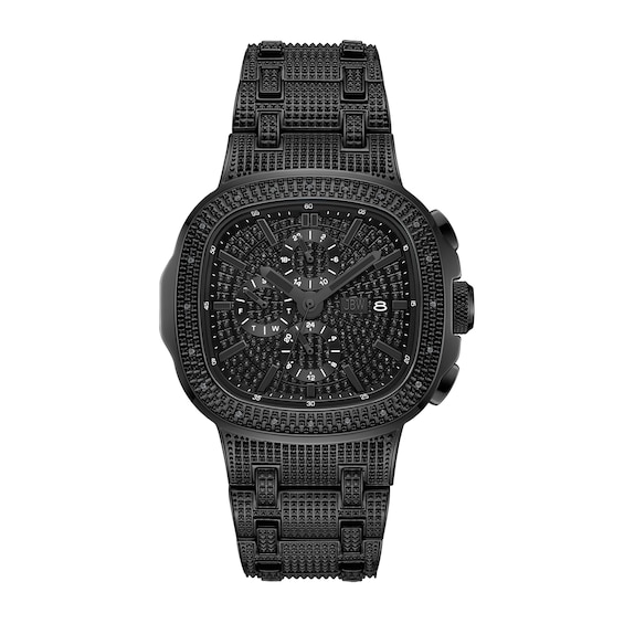 Menâs JBW Heist 1/10 CT. T.w. Black Certified Diamond Chronograph Watch with Square Black Dial (Model: J6380E)