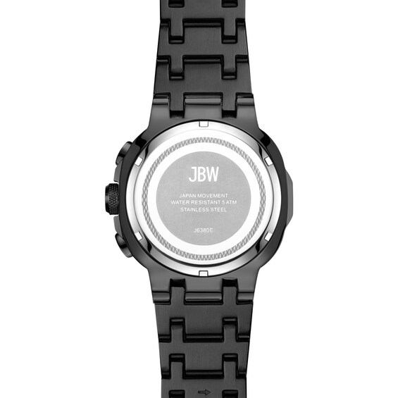 Menâs JBW Heist 1/10 CT. T.w. Black Certified Diamond Chronograph Watch with Square Black Dial (Model: J6380E)