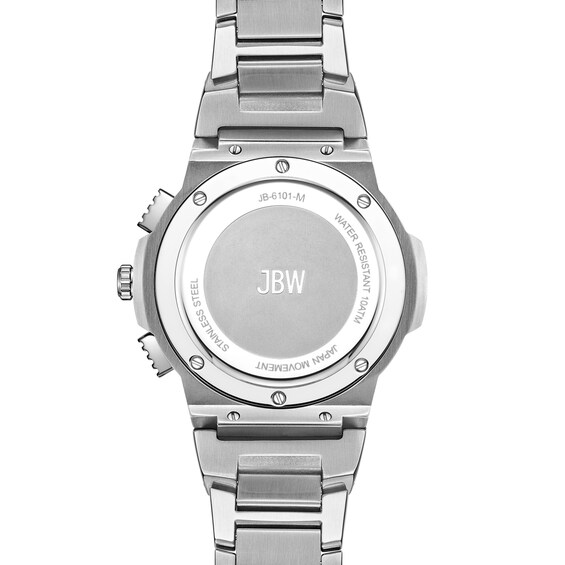 Menâs JBW Saxon 1/15 CT. T.w. Certified Diamond Chronograph Watch with Blue Mother-of-Pearl Dial (Model: Jb-6101-M)