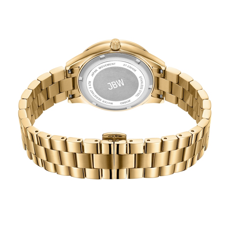 Main Image 3 of Ladies’ JBW Mondrian 34 1/15 CT. T.W. Certified Diamond and Crystal Accent 18K Gold Plate Watch with Yellow Dial (Model: J6388D)