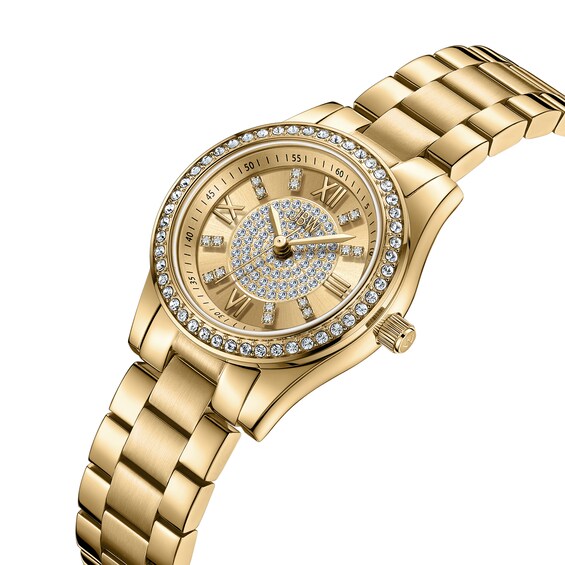 Ladies’ JBW Mondrian 34 1/15 CT. T.w. Certified Diamond and Crystal 18K Gold Plate Watch with Gold-Tone Dial (Model: J6391A)